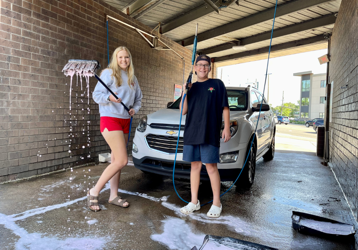 Even the kids can help in the self serve car wash bays