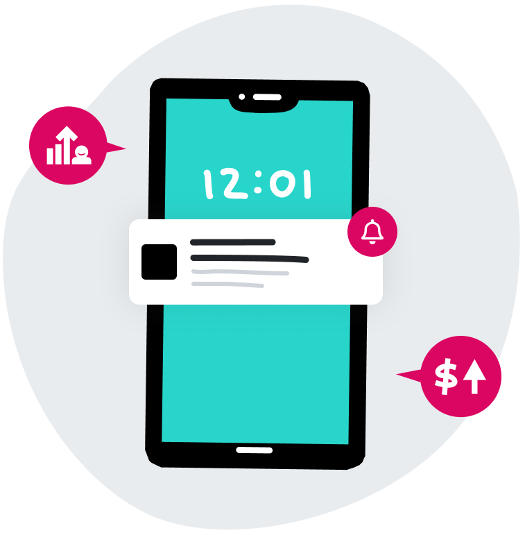 A phone with messages and engagements.